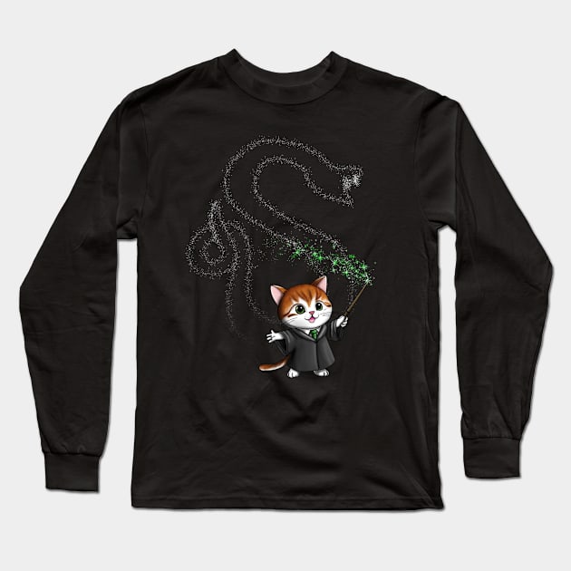 Kitten Wizard - Snake Long Sleeve T-Shirt by nick1213mc